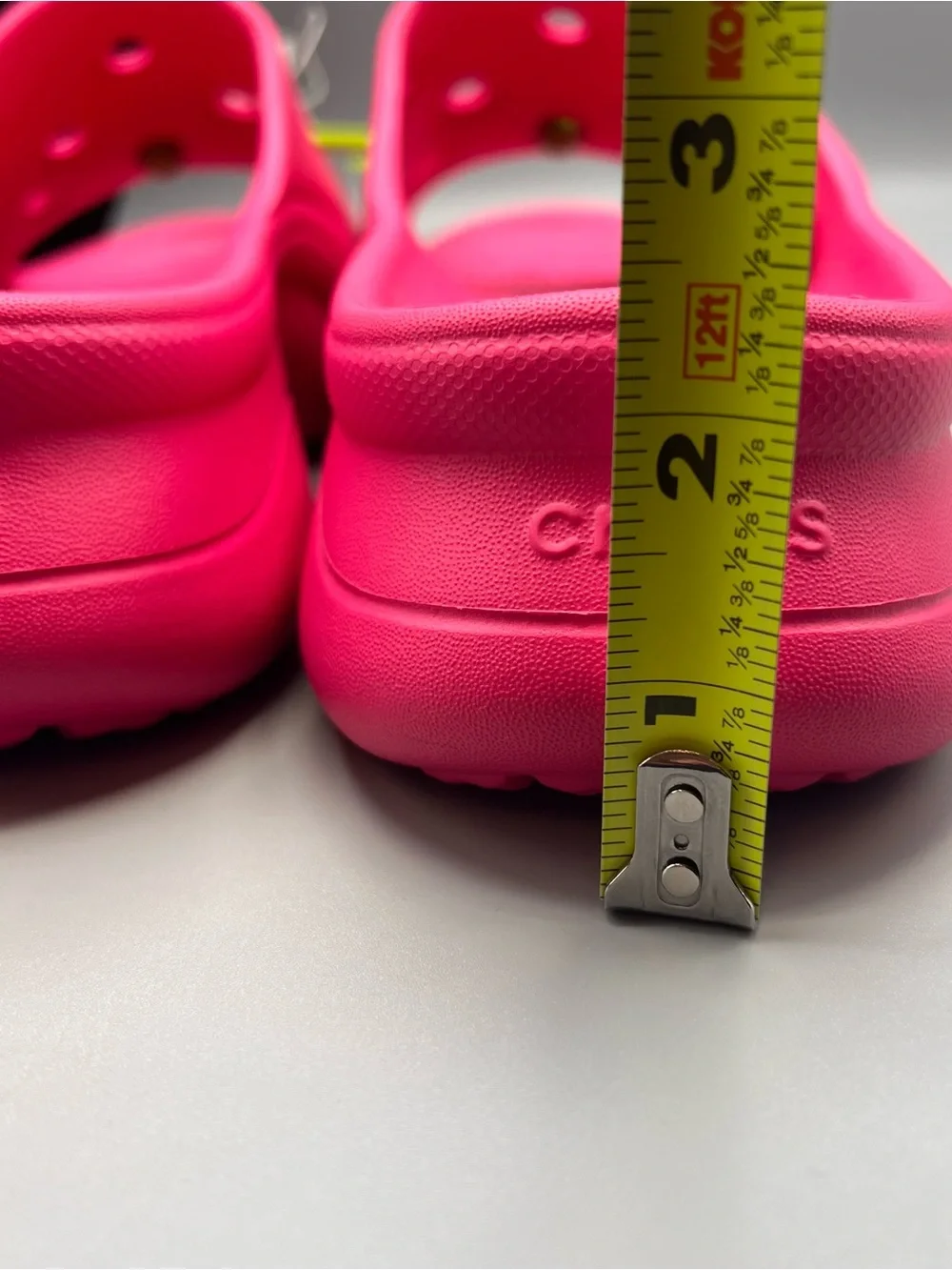 Crocs BAE Slides Slip On Platform Sandals/Slide, DRAGON FRUIT PINK, Sz. 7 NWT - Picture 4 of 9